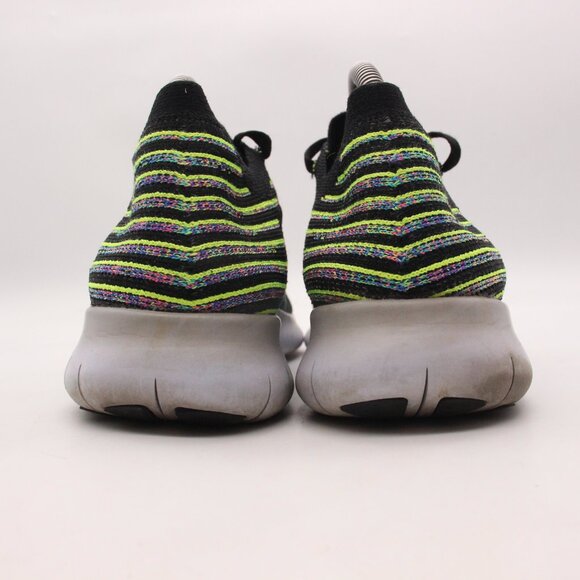 Nike Free RN Flyknit Low Men\'s 9 Black Multicolor Running Sneaker Athletic Shoes